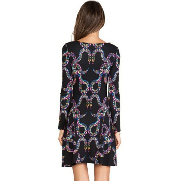 NEW MARA HOFFMAN Black Snake Ballerina Long Sleeve Dress XS - Picture 3 of 4